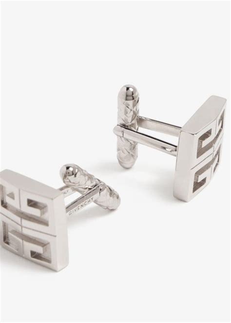 givenchy silver cufflinks|4G cufflinks in metal .